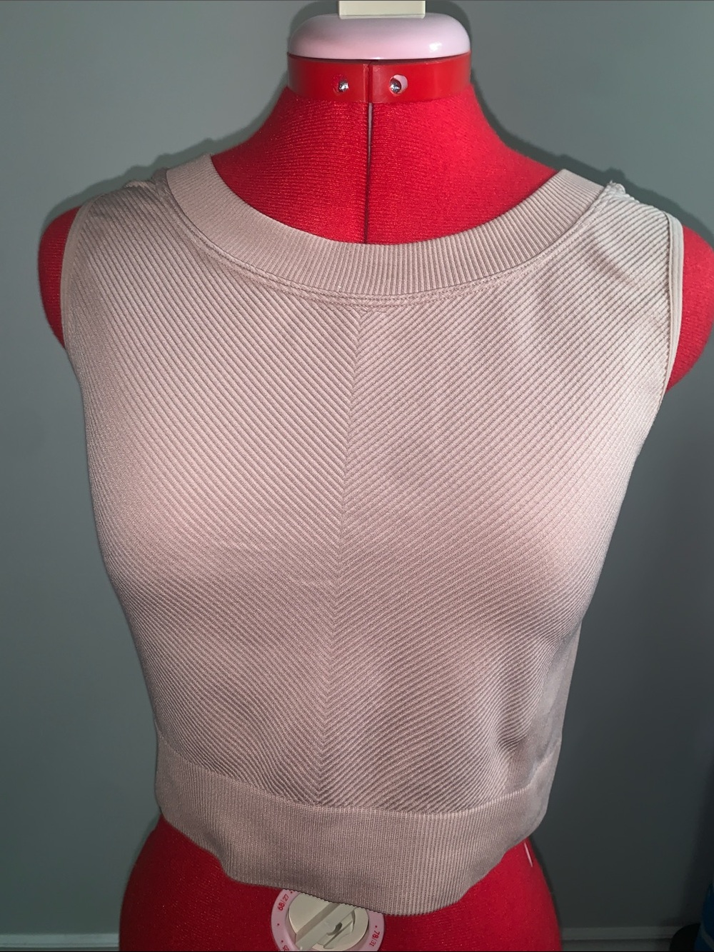 H&M Ribbed Sleeveless Crop Top - Light Pink